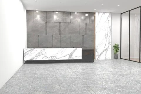 3D rendering of a modern office reception interior Stock Illustration