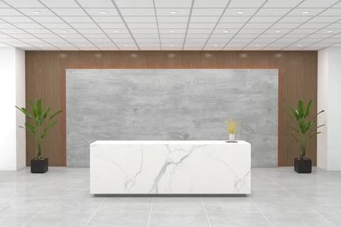 3D rendering of a modern office reception interior Stock Illustration
