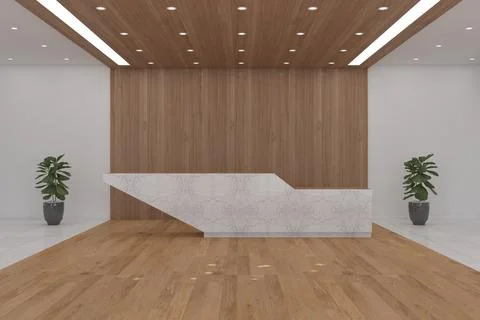 3D rendering of a modern office reception interior Stock Illustration