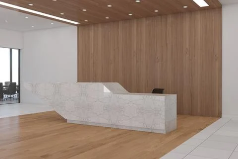 3D rendering of a modern office reception interior Stock Illustration