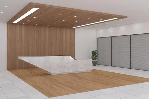 3D rendering of a modern office reception interior Stock Illustration