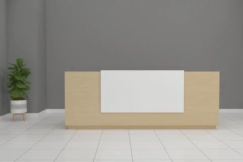 3D rendering of a modern office reception interior Stock Illustration