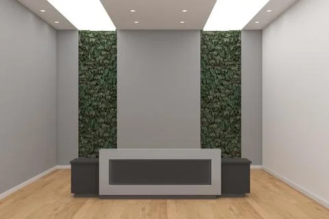 3D rendering of a modern office reception interior Stock Illustration