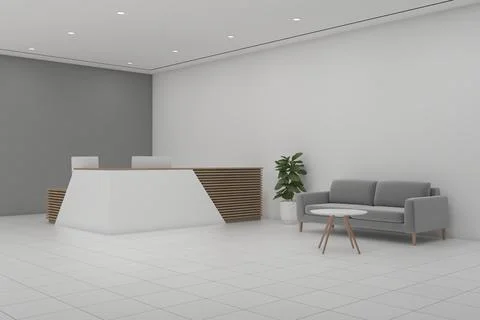 3D rendering of a modern office reception interior Stock Illustration
