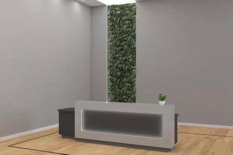 3D rendering of a modern office reception interior Stock Illustration