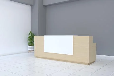 3D rendering of a modern office reception interior Stock Illustration