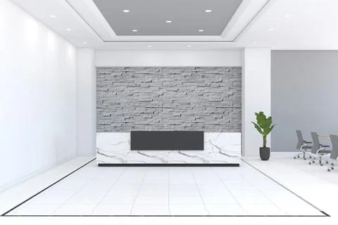 3D rendering of a modern office reception interior Stock Illustration