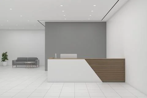 3D rendering of a modern office reception interior Stock Illustration