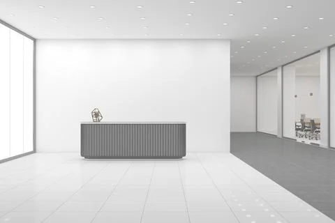 3D rendering of a modern office reception interior Stock Illustration