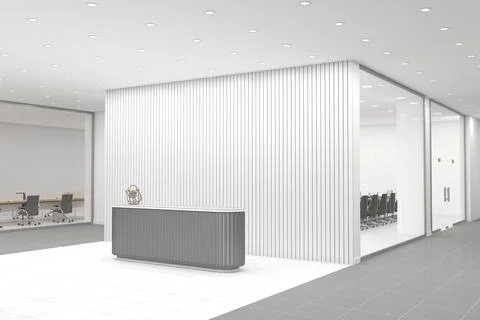 3D rendering of a modern office reception interior Stock Illustration