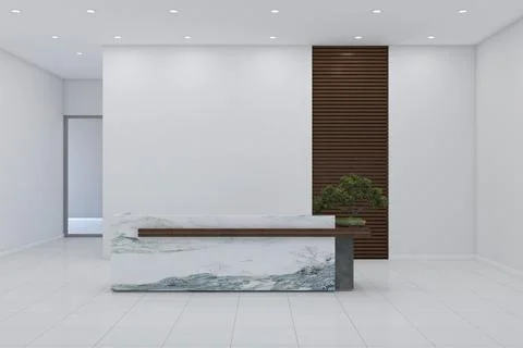 3D rendering of a modern office reception interior Stock Illustration