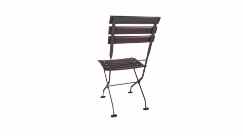 3D rendering of a modern outdoor folding chair in a garden setting Stock Footage 286148248