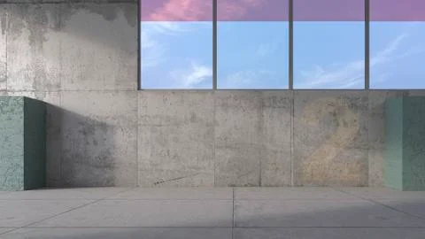 3D Rendering, modern parking level Stock Illustration