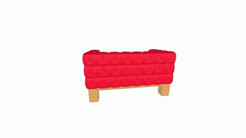 3D rendering of a modern red couch design for contemporary interiors Stock-Footage 294476154
