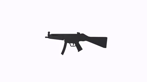 3D rendering of a modern rifle design showcased in a minimalist style Stock Footage 286148444