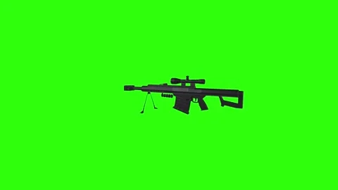 3D rendering of a modern rifle with a green background Stock-Footage 287986046