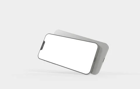 3D rendering of a modern smartphone isolated on a white background with copy spa Stock Illustration