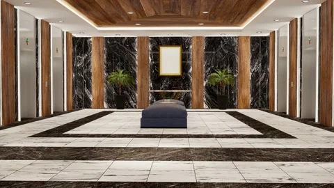3d rendering modern style the Lobby with luxury decorate 스톡 동영상 148602176
