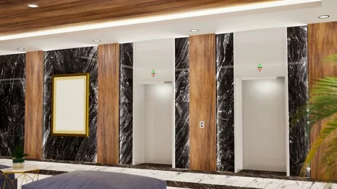 3d rendering modern style the Lobby with luxury decorate 스톡 동영상 148602314