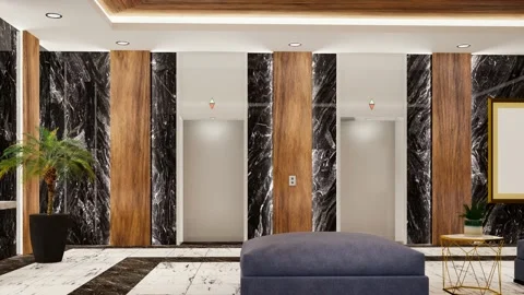 3d rendering modern style the Lobby with luxury decorate 스톡 동영상 148602469
