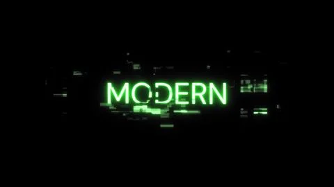 3D rendering Modern text with screen effects of technological glitches Stock-Illustration