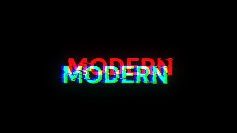 3D rendering Modern text with screen effects of technological glitches 스톡 일러스트