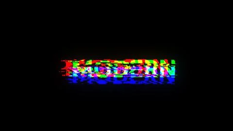 3D rendering Modern text with screen effects of technological glitches 스톡 일러스트