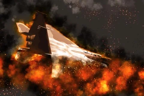 3D rendering of a modern US jet fighter in flight Stock Illustration