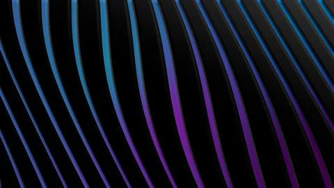 3d rendering modern wave black lanes background with gradient magenta and tur Stock Illustration