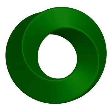 3D rendering of a Moebius ring in green Stock Illustration