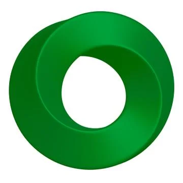 3D rendering of a Moebius ring in green Stock Illustration