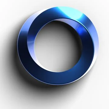 3D rendering of a Moebius ring in metallic blue Stock Illustration