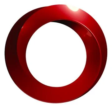 3D rendering of a Moebius ring in metallic red Stock Illustration