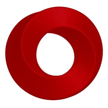 3D rendering of a Moebius ring in red Иллюстрация