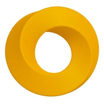 3D rendering of a Moebius ring in yellow Stock Illustration