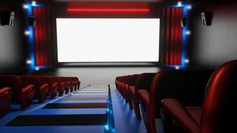 3d rendering, mokeup model, empty cinema, 스톡 일러스트