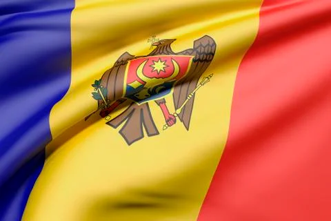 3d rendering of a Moldavia flag Stock Illustration