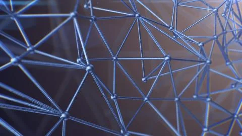 3D rendering of Molecule And Communication Background.Blue. Stock Illustration