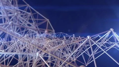 3D rendering of Molecule Connection structure. Science background Stock Illustration