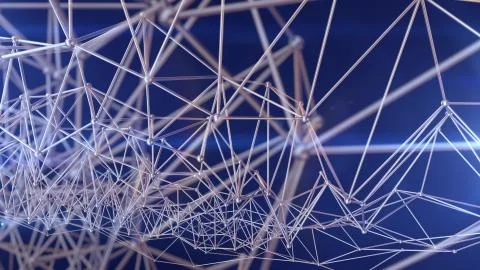 3D rendering of Molecule Connection structure. Science background 스톡 일러스트