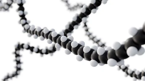 A 3d rendering of molecule of polyethylene glycol (PEG) Stock Illustration