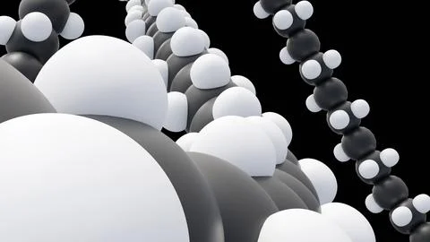 A 3d rendering of molecule of polyethylene glycol (PEG) Stock Illustration