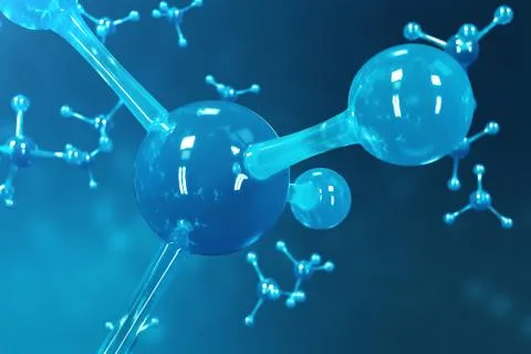 3D rendering molecules. Atoms bacgkround. Medical background for banner or flyer イラスト素材