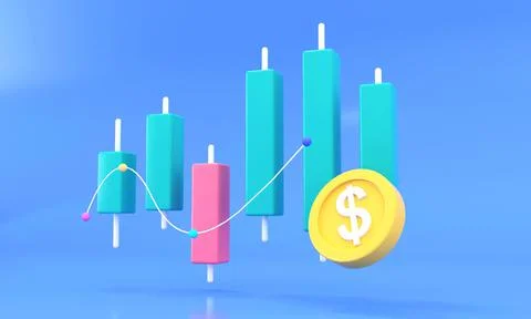 3d rendering money coin saving on pastel bundles cash and floating coins  Stock Illustration