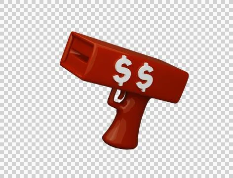 3d rendering of money gun from perspective view Stockillustratie
