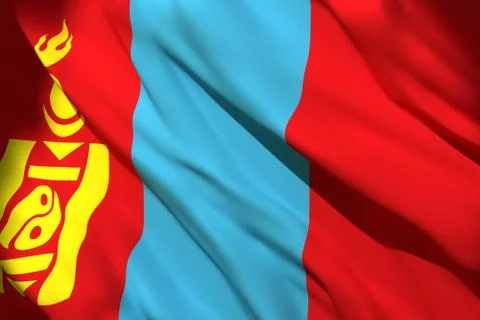 3d rendering of Mongolia flag Stock Illustration