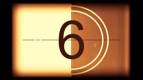 3D rendering of a monochrome old and grained universal countdown leader Stock Illustration