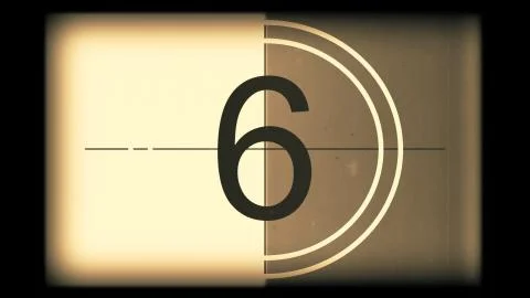 3D rendering of a monochrome old and grained universal countdown leader Stock Illustration