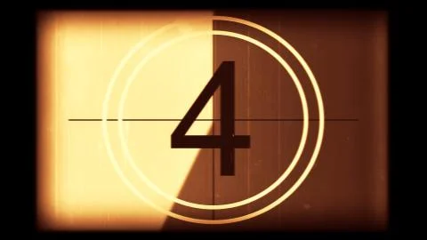 3D rendering of a monochrome old and grained universal countdown leader Stock Illustration