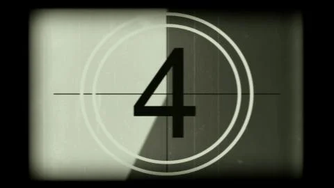 3D rendering of a monochrome old and grained universal countdown leader Stock Illustration